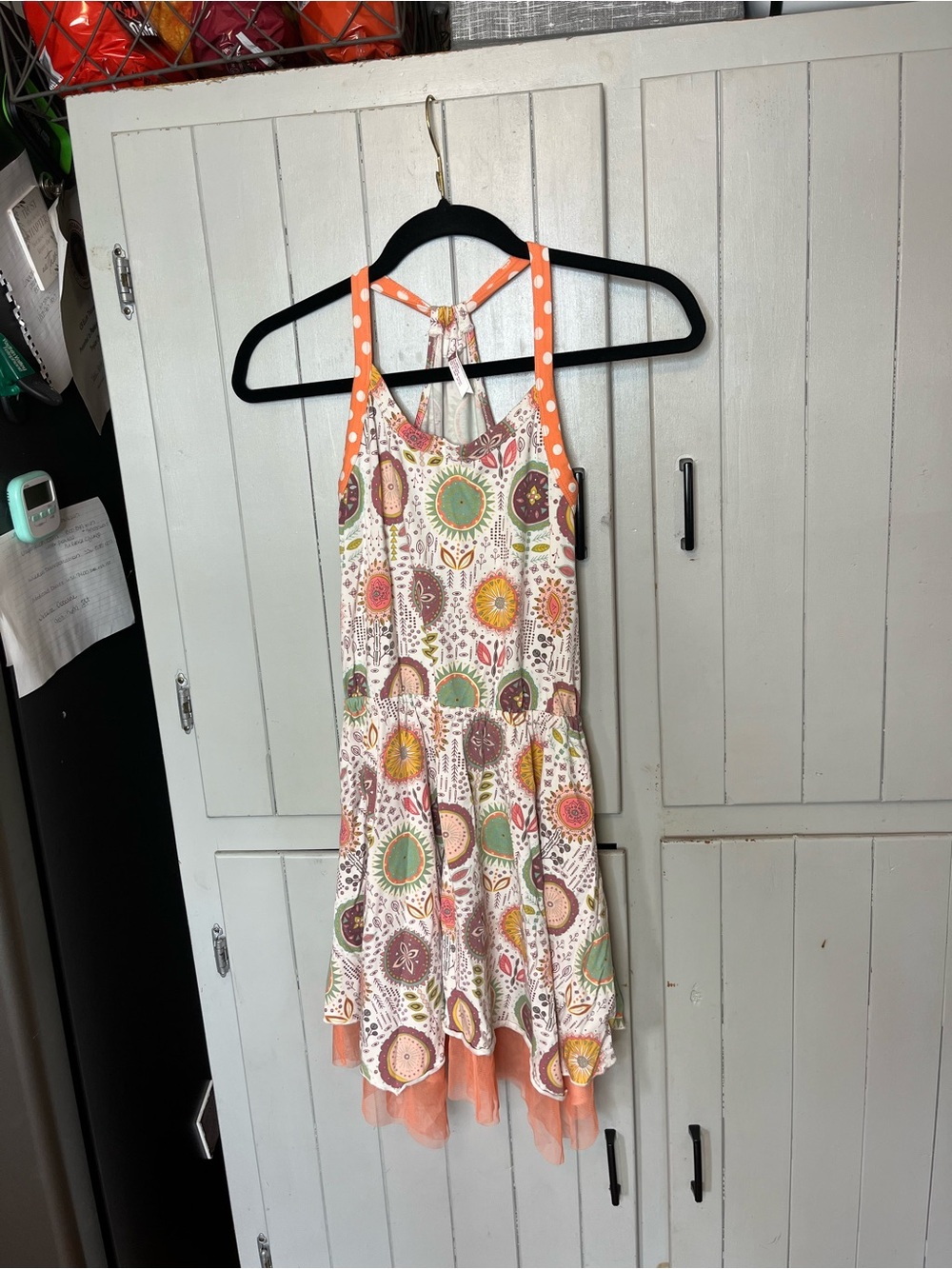 Matilda Jane Orange Floral Sundress with Polka-Trim Girls Size 12